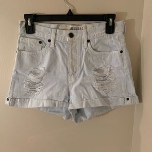 Brandy Melville Light Wash Distressed Shorts